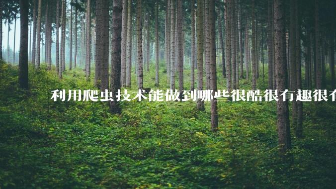 利用爬虫技术能做到哪些很酷很有趣很有用的事情？