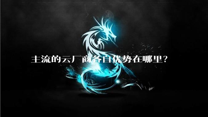 主流的云厂商各自优势在哪里？