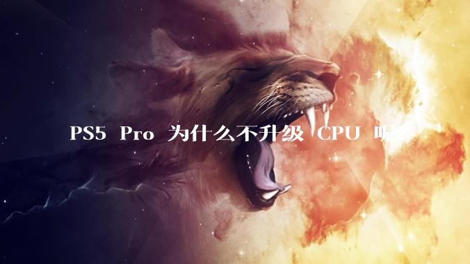 PS5 Pro 为什么不升级 CPU 呢？