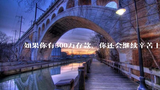 如果你有300万存款，你还会继续辛苦上班吗？为什么？