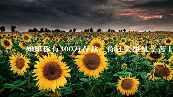 如果你有300万存款，你还会继续辛苦上班吗？为什么？